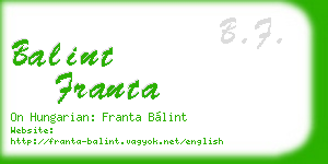 balint franta business card